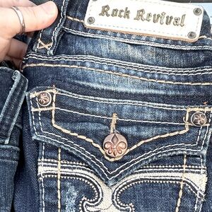 Rock Revival Brand Embroidered Pocket Design Jeans, Size 25, Great Condition ✨